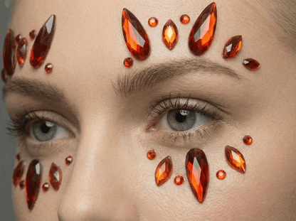 Red Burst Face Gems - unel
