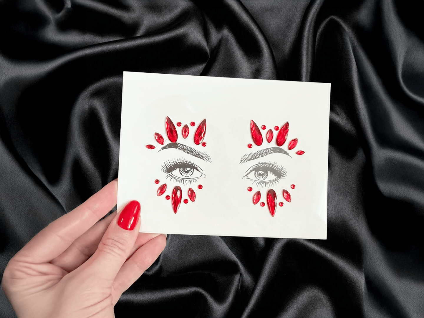 Red Burst Face Gems - unel