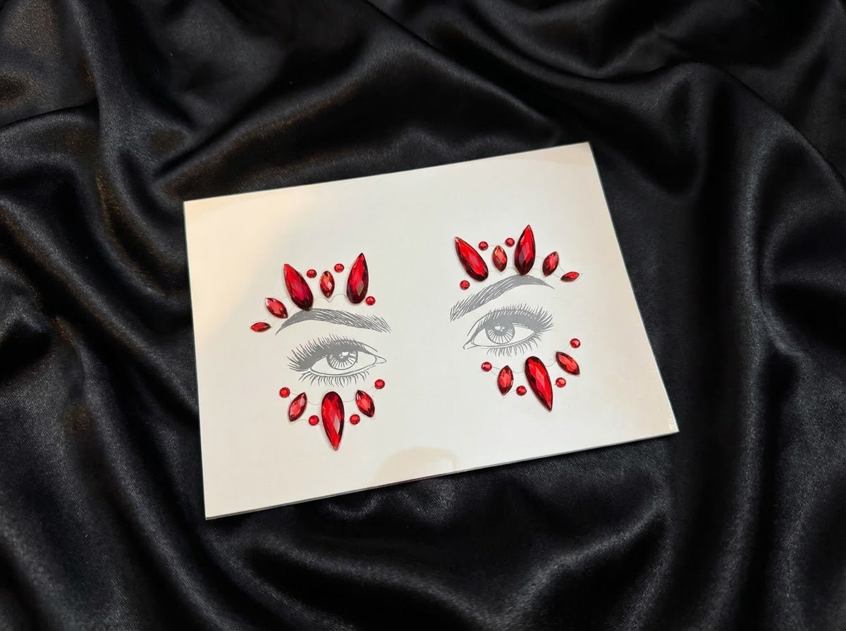 Red Burst Face Gems - unel