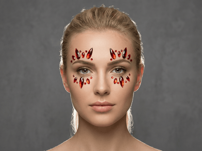 Red Burst Face Gems - unel