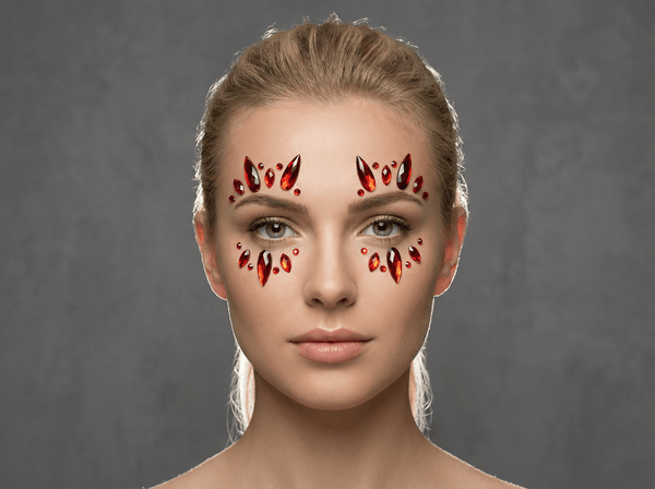 Red Burst Face Gems - unel