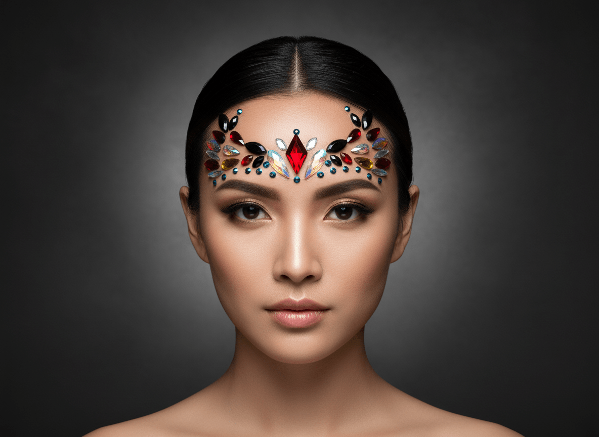 Red Face Gems Phoenix Style - unel