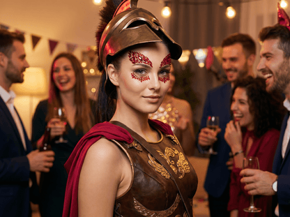 Red Face Gems Warrior Style - unel