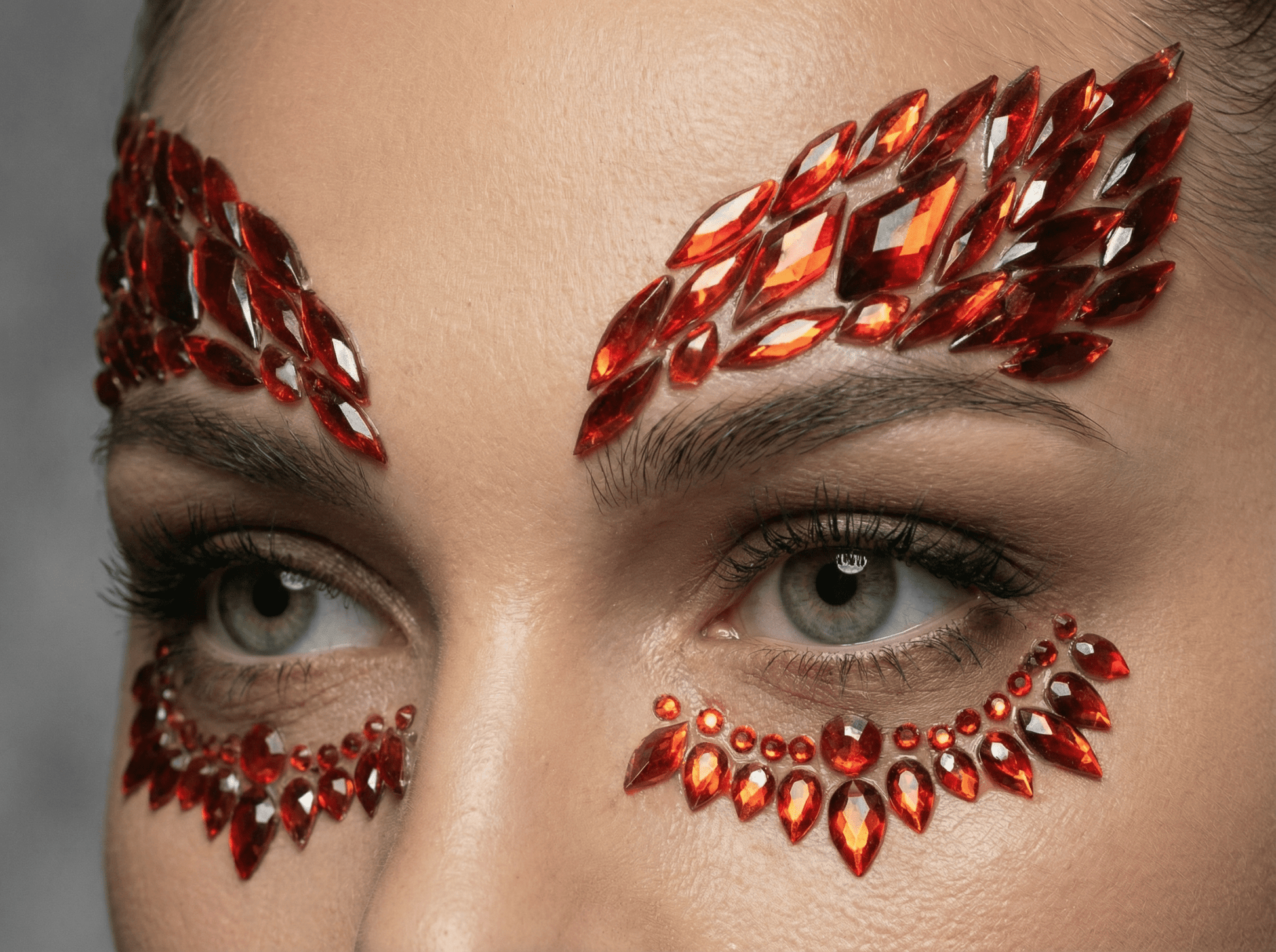 Red Face Gems Warrior Style - unel