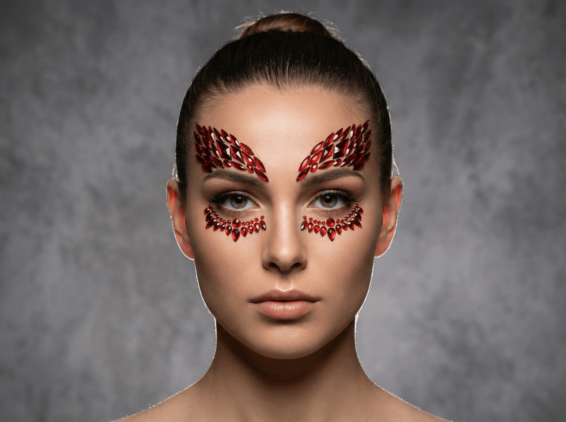 Red Face Gems Warrior Style - unel