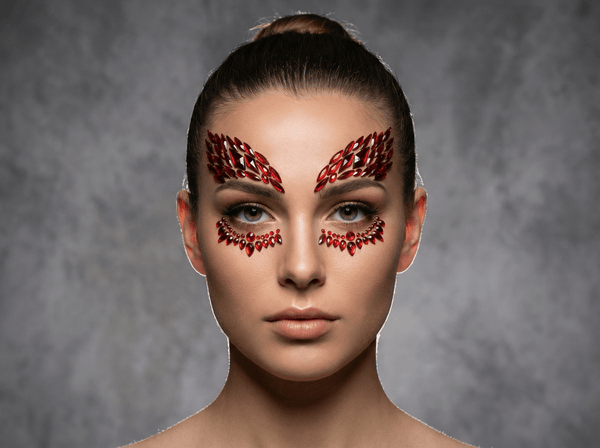 Red Face Gems Warrior Style - unel