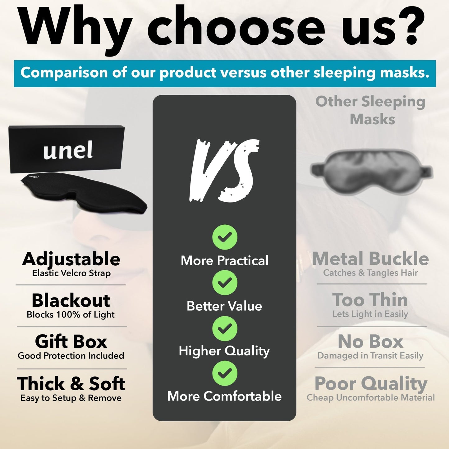 Unel Blackout Sleep Mask - unel