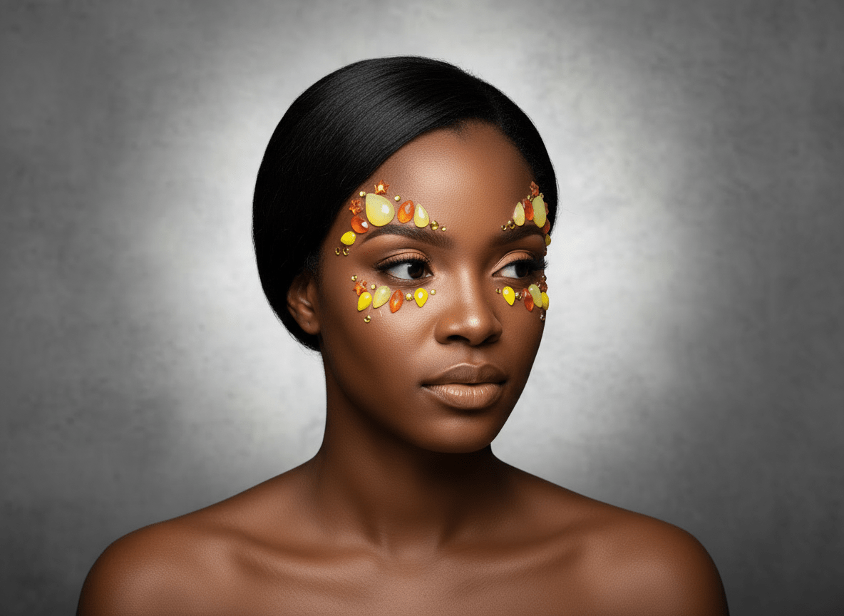 Yellow Face Gems Burst Style - unel