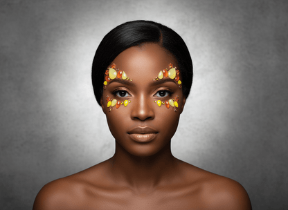 Yellow Face Gems Burst Style - unel